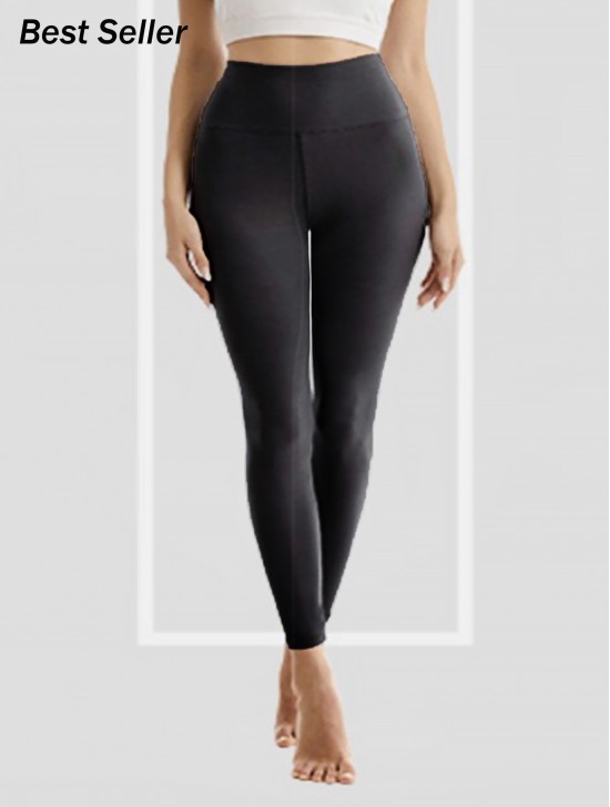 SEEMLESS STRETCHY FOOTLESS, FLEECE LINED TIGHTS